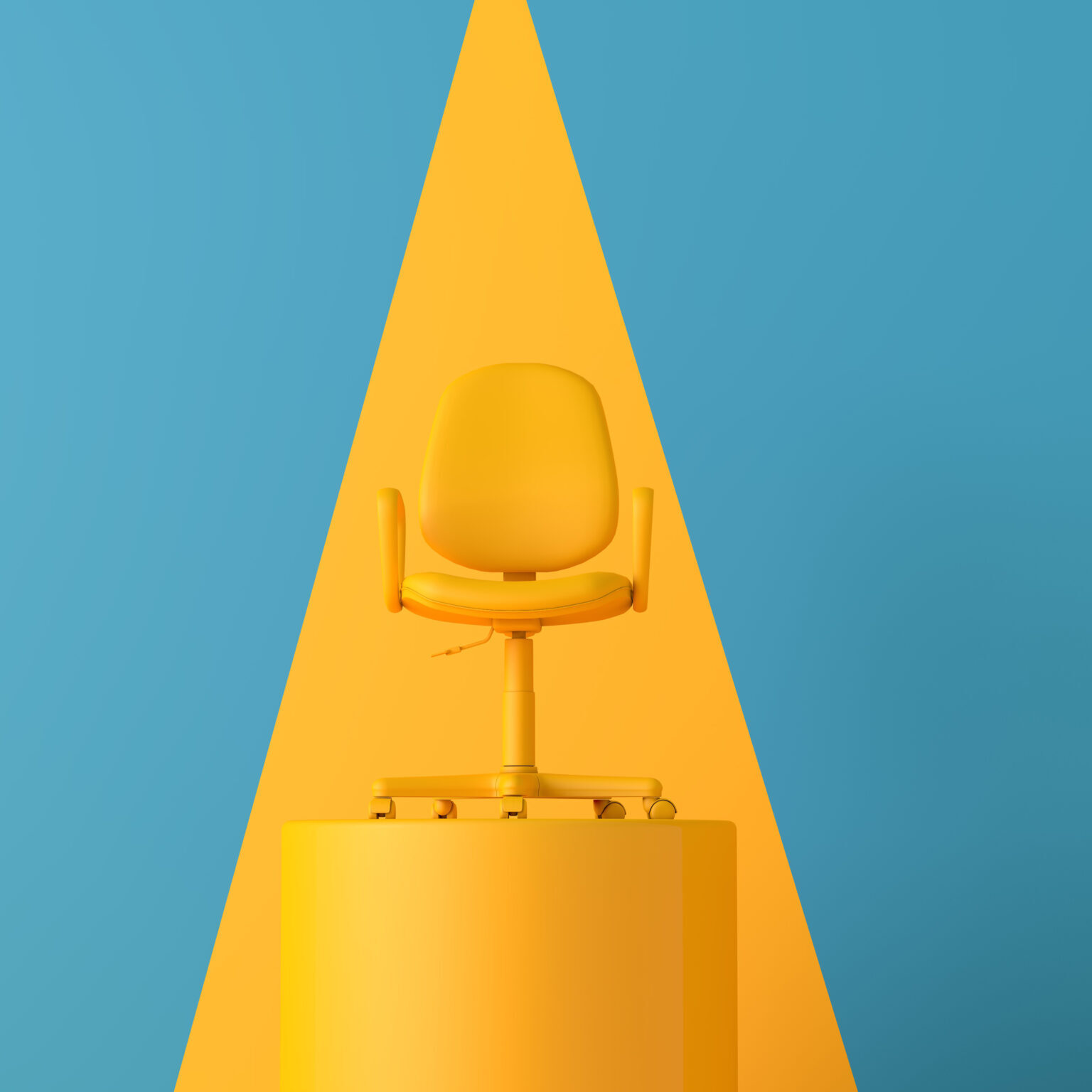 An,Office,Chair,High,On,A,Podium.,Business,Development,Concept.